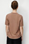Women's Polo Neck Openwork Thin Knitwear Blouse 26355 Mokka - 4