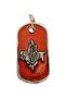 Slipknot Style Red Metal Plate Pendant Unisex Accessory with Chain - 2