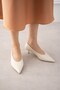 Kitten Cream Skin Short Thin Heeled Women's Shoes - 5