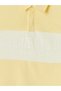 Yellow Polo Collar Color Blocked Men's T-Shirt - 7
