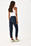 Alian Beli Elasticated Seersucker Striped Beach Pants-Navy Blue Striped - 6