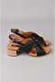 Seç 880452 genuine leather heely sandal (heel: 5cm) black - 4