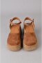 Seç 4069 Genuine Leather Platform Heel Sandals (Heel Height: 7 cm) Tan Suede - 2