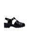 Girl's Possession Glittery Silvery Pearl Black Sandals