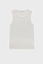 Ecru Knitted Sleeveless Women's Undershirt - 5