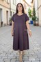 Lycra Beaded Detail Pocket Short Sleeve Cotton Viscose Medium Length Plus Size Dress - 5