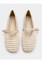 Beige Shoes Knitted Ballerinas with Buckle Straw Look Summer Beach Shoes Lightweight Casual Hand Knitted Ballerinas - 3