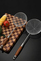 19.5cm Oil Strainer - Boiling Strainer - Colander - Stainless Steel - Wide Hole Strainer - Wooden Handle - 4