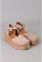 Seç 4069 genuine leather platform heel sandal (heel height: 7 cm) mink suede - 2