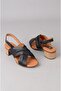 Seç 880452 genuine leather heely sandal (heel: 5cm) black - 7