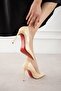 Minimalist Beige Patent Leather High Thin Heeled Women's Stiletto