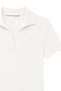 2091 Women's Polo Neck Ribbed Short Sleeve Knitwear Blouse White - 2