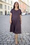 Lycra Beaded Detail Pocket Short Sleeve Cotton Viscose Medium Length Plus Size Dress - 6