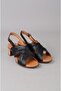 Seç 880452 genuine leather heely sandal (heel: 5cm) black - 3