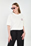 Women's Back-Printed Oversize T-Shirt - Ecru - 4