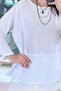 Skirt Cage Fabric Linen Blouse 6Y142 - 3