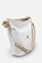 Caliviana White Beige Knitted Women's Strap Detailed Casual Stylish Cross Shoulder Bag - 2