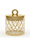 Acrylic Storage Canister with Gold Design and Lid Compact Container 700 ml
