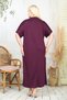 Plus Size Bat Sleeve Buttoned Collar with Necklace Modal Osho Fabric Premium Quality Draped Long Daily and Office Maxi Dress - 4