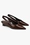 Women's Etra Brown Leather Wedge Heeled Stiletto