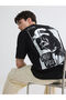 Black Crew Neck Star Wars Printed Men's T-Shirt - 5