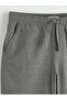 Khaki Standard Fit Linen Look Men's Shorts - 2