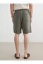 Khaki Loose Fit Muslin Men's Shorts - 4