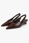 Women's Etra Brown Leather Wedge Heeled Stiletto - 3