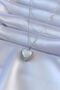 316L Steel Silver Color Pearl Heart Model Zircon Stone Women's Necklace