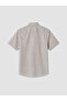Beige Regular Fit Linen Blend Men's Shirt - 2