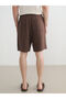 Brown Loose Fit Muslin Men's Shorts - 7