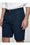 Navy Blue Comfortable Fit Gabardine Men's Shorts - 3