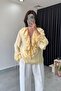 Women's Yellow Ruffled Design Shirt - 3
