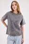 Women's Fume Washed Basic Regular Fit T-Shirt – 100% Cotton Vintage Look - 3
