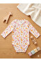 Crew Neck Unisex Baby Bodysuit with Snap Fasteners on the Shoulder and Bottom