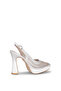 F14 Mg Silver Platform Heeled Evening Dress Women's Shoes - 5