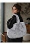 Women's Gray Plush Bag – Soft Textured Daily Shoulder Bag |   Stylish and Spacious Interior Volume - 3