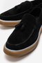 Genuine Nubuck Leather, Honey Color Sole, Laceless Men's Loafer Leather Shoes - 2