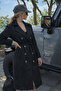 Women's Daily Premium Comfort Basic Long Black Trench Coat - 5