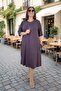 Lycra Dress with Side Pockets, Three Quarter Sleeves, Cotton Viscose, Medium Length, Bell Cut, Plus Size - 7