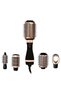 4-in-1 Professional Hair Styler Hot Air Brush Kit - 1200W Ionic Blow Dryer & Volumizer - Gold/Black
