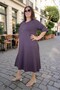 Lycra Dress with Side Pockets, Three Quarter Sleeves, Cotton Viscose, Medium Length, Bell Cut, Plus Size - 4