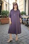 Lycra Dress with Side Pockets, Three Quarter Sleeves, Cotton Viscose, Medium Length, Bell Cut, Plus Size
