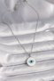 316L Steel Silver Color Chain White Enamel Turquoise Eye Embroidery Model Women's Necklace - 2