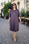 Lycra Dress with Side Pockets, Three Quarter Sleeves, Cotton Viscose, Medium Length, Bell Cut, Plus Size - 2