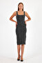Back Slit Zippered Thick Straps Jeans Dress Denim Dress - 5