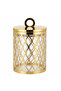 Gold Pattern Acrylic Storage Canister with Lid for Dry Food Storage14 × 10 cm
