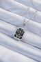 316L Steel Chain Silver Color Embroidered Black Enamel Tarot Necklace