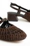 Olaitan Women's Brown Short Thick Heeled Braided Shoes - 3
