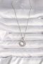 316L Steel Silver Color Zircon Stone White Pearlescent Crescent Model Women's Necklace - 2